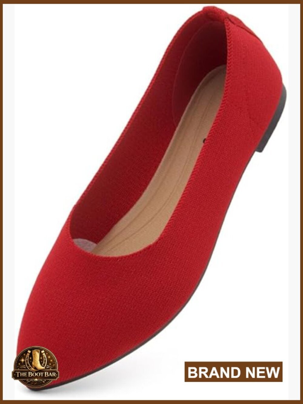 Womens Pointed Toe Ballet Flats Slip On Dressy Casual Work Shoes Memory Foam